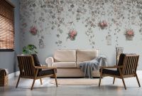 Фреска Ortograf Aurora 34103 Фактура бархат FX Флизелин (5*3) Серый/Зеленый, Цветы/Птицы арт-34103 (бархат FX) — фото 3, Фрески