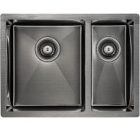 Кухонная мойка Paulmark Gerberg 59/2S Uni Вороненая сталь арт-PM225944-GML — фото 1, Кухонные мойки