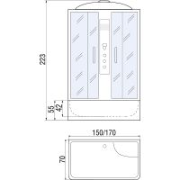 Душевой бокс River Sena 150x70 МТ с поддоном арт-10000001803 — фото 2, Душевые боксы