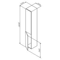 Шкаф пенал AM.PM Gem 30 L подвесной Белый арт-M90CHL0306WG — фото 9, Пеналы для ванной комнаты