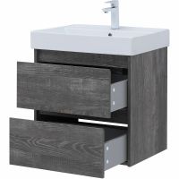 Тумба с раковиной Aquanet Nova Lite 60 подвесная Дуб серый арт-305233 — фото 7, Тумбы с раковиной