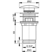 Донный клапан Ravak Сlick-Сlack Черный арт-X01748 — фото 5, Донные клапаны