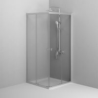 Душевой уголок AM.PM Sunny 90х90 профиль Хром матовый стекло прозрачное арт-W87G-403-9090-MT — фото 2, Квадратные душевые уголки