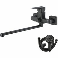 Смеситель для ванны WesnaArt Narcis универсальный Черный матовый арт-NAR06-320BL-25221 — фото 1, Смеситель для ванны