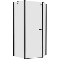 Душевой уголок New Trendy New Soleo Black 100х80 L профиль Черный стекло прозрачное арт-K-0614 — фото 1, Душевые уголки трапеция