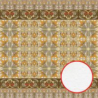 Фреска Ortograf Arabesque 33450 Фактура бархат FX Флизелин (2*2) Бежевый/Оранжевый/Зеленый, Орнамент арт-33450 (бархат FX) — фото 1, Фрески