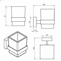 Стакан для зубных щеток Cezares Prizma Хром арт-PRIZMA-TUMS-01 — фото 2, Стаканы для зубных щеток