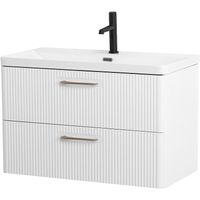 Тумба под раковину BelBagno Due 80 подвесная Bianco Lucido арт-DUE-800-2C-SO-BL-P — фото 2, Тумбы под раковину