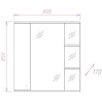 Зеркало со шкафом Onika Эльбрус 80.02 R с подсветкой Белое арт-208022 — фото 3, Зеркальные шкафы в ванную