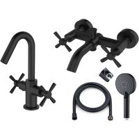 Комплект смесителей Orange Mia Черный арт-M34-311b — фото 6, Готовые комплекты для ванной комнаты