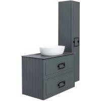 Тумба под раковину La Fenice Cubo 80 подвесная Серая матовая арт-FNC-01-CUB-G-80-2 — фото 8, Тумбы под раковину