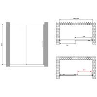 Душевая дверь Abber Komfort 130 профиль Хром стекло прозрачное арт-AG93130 — фото 3, Раздвижные душевые двери
