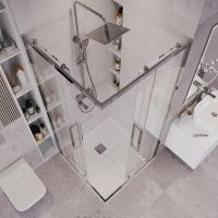 Душевой уголок Grossman Cosmo 100х100 профиль Хром стекло прозрачное арт-300.K33.02.1010.10.00 — фото 4, Квадратные душевые уголки