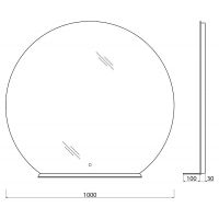 Зеркало BelBagno с подсветкой с сенсорным выключателем арт-SPC-RNG-1000-LED-TCH-MENS — фото 8, Зеркала в ванную комнату
