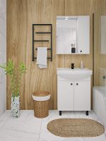 Шкаф пенал Runo Римини 35 R Белый арт-00-00001253 — фото 3, Пеналы для ванной комнаты