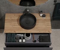 Тумба под раковину Jorno Cossety 100 подвесная Антрацит арт-Coss.01.100/P/A-DZ/JR — фото 6, Тумбы под раковину