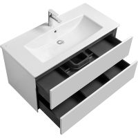 Тумба под раковину Aquaton Сохо 100 подвесная Белая глянцевая арт-1A258201AJ010 — фото 3, Тумбы под раковину