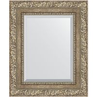 Зеркало Evoform Exclusive 55х45 с фацетом в багетной раме - Виньетка античное серебро 85 мм арт-BY 3357 — фото 1, Зеркала в ванную комнату