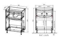 Тумба под раковину Style Line Бергамо 60 Белая антискрейч арт-СС-00002307 — фото 6, Тумбы под раковину