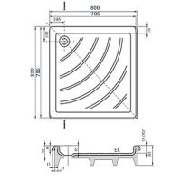 Акриловый поддон для душа Ravak Angela 80х80 EX Белый арт-A004401320 — фото 2, Акриловые душевые поддоны