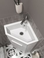 Тумба с раковиной 1MarKa Penta 37Н угловая Белый глянец арт-Ц0000001635 — фото 4, Тумбы с раковиной