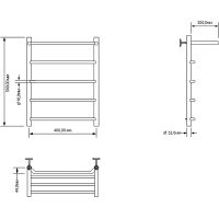 Водяной полотенцесушитель Aquanet Fiona 60x40 с полкой Хром арт-266739 — фото 2, Водяные полотенцесушители
