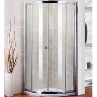 Душевой уголок Cezares Pratico R-2 90x90 профиль Хром стекло рифленое арт-PRATICO-R-2-90-P-Cr — фото 1, Душевые уголки четверть круга