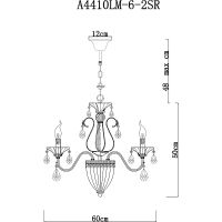 Люстра Artelamp Schelenberg Прозрачная Латунь матовая арт-A4410LM-6-2SR — фото 5, Люстры