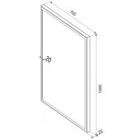 Зеркало Sintesi Kanto 70 с подсветкой Хром матовый с сенсорным выключателем арт-SIN-SPEC-KANTO-CROMO-70 — фото 9, Зеркала в ванную комнату