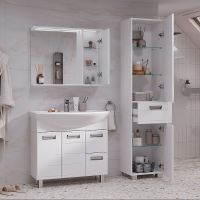 Зеркало со шкафом Volna Joli 80 R с подсветкой Белое арт-zsJOLI80.R-01 — фото 7, Зеркальные шкафы в ванную