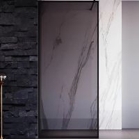 Душевая перегородка Veconi Korato KR-81BT 100 профиль Черный матовый стекло тонированное арт-KR81BT-100-05-C4 — фото 1, Душевые перегородки