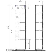 Шкаф пенал Vigo Geometry 45 Белый арт-pn.GEO.45 — фото 2, Пеналы для ванной комнаты