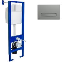 Инсталляция Berges Atom 410 для унитаза с клавишей смыва Никель матовый арт-040345 — фото 1, Инсталляции для унитазов