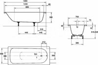 Стальная ванна Kaldewei Eurowa 309 140x70 без покрытия арт-119512030001 — фото 7, Стальные ванны