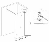 Душевая перегородка Niagara Nova 100 профиль Черный стекло прозрачное арт-NG-683-10BLACK — фото 4, Душевые перегородки