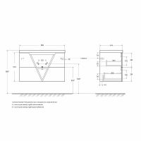 Тумба под раковину BelBagno Vittoria 90 подвесная Pino арт-VITTORIA-900-2C-SO-PINO-P — фото 13, Тумбы под раковину