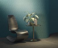 Обои Zambaiti Parati Fuksas Винил на флизелине (0,7*10,05) Зеленый, Геометрия арт-Z54535 — фото 2, Обои для стен