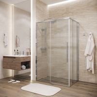 Душевой уголок Grossman Galaxy 130х70 профиль Хром стекло шиншилла арт-120.K33.01.1370.10.02 — фото 1, Прямоугольные душевые уголки