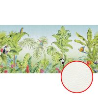 Фреска Ortograf Its Jungle 33654 Фактура флок FLK Флизелин (5,5*2,7) Зеленый/Разноцветный, Листья/Птицы арт-33654 (флок FLK) — фото 1, Фрески