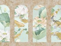 Панно Zambaiti Parati Satin Flowers IV Винил на флизелине (3*5,1) Разноцветный, Архитектура/Цветы/Рыбы арт-Z66867 — фото 2, Обои для стен