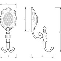 Двойной крючок Migliore Cleopatra Бронза арт-16634 — фото 2, Крючки для полотенец