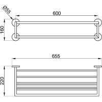 Полка для полотенец Nofer Niza Хром арт-16854.B — фото 2, Полки для полотенец