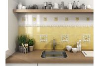 Керамический бордюр Kerama Marazzi Капри Лимончики глянцевый 3х9,8 см арт-TLA004H — фото 2, Керамическая плитка