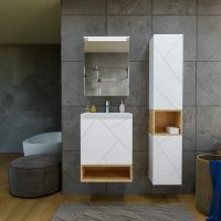 Тумба под раковину Бриклаер Кристалл 50 подвесная Белая арт-4627125415937 — фото 2, Тумбы под раковину