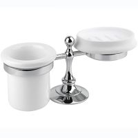 Стакан для зубных щеток с мыльницей Cezares Olimp Хром арт-OLIMP-STT-01-M — фото 1, Стаканы для зубных щеток