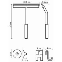 Скребок WasserKRAFT Золото матовое арт-211BG — фото 2, Скребки для душа