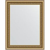 Зеркало Evoform Definite 48х38 в багетной раме - Бусы золотые 46 мм арт-BY 1344 — фото 1, Зеркала в ванную комнату