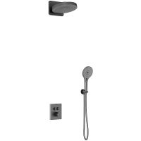 Душевая система Vincea Inspire с термостатом Вороненая сталь арт-VSFW-3I21T1GM — фото 1, Встраиваемые душевые комплекты