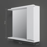 Зеркало со шкафом AM.PM Like 80 R с подсветкой Белый арт-M80MPR0801WG — фото 8, Зеркальные шкафы в ванную