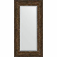 Зеркало Evoform Exclusive 122х62 с фацетом в багетной раме - Состаренное дерево с орнаментом 120 мм арт-BY 3508 — фото 1, Зеркала в ванную комнату